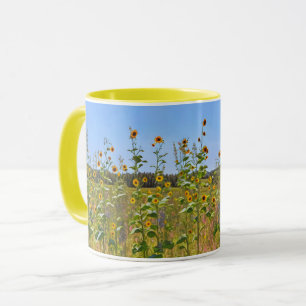 Tall Sunblommor Gula blommor på Farm Art Mugg