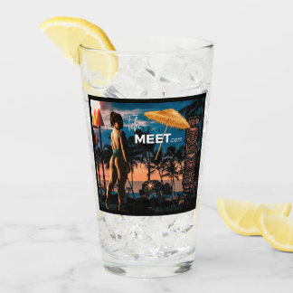 Tall TikiMeet.com Glass with Island Girl Glaskopp