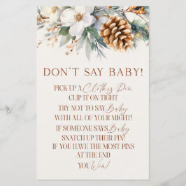 Tall Träd Blommig Säga Inte Baby Baby Shower Lek