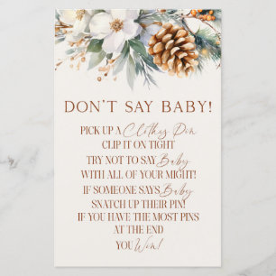 Tall Träd Blommig Säga Inte Baby Baby Shower Lek
