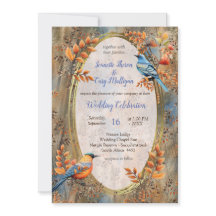 Tall träd, Höst löv och Bluebirds.