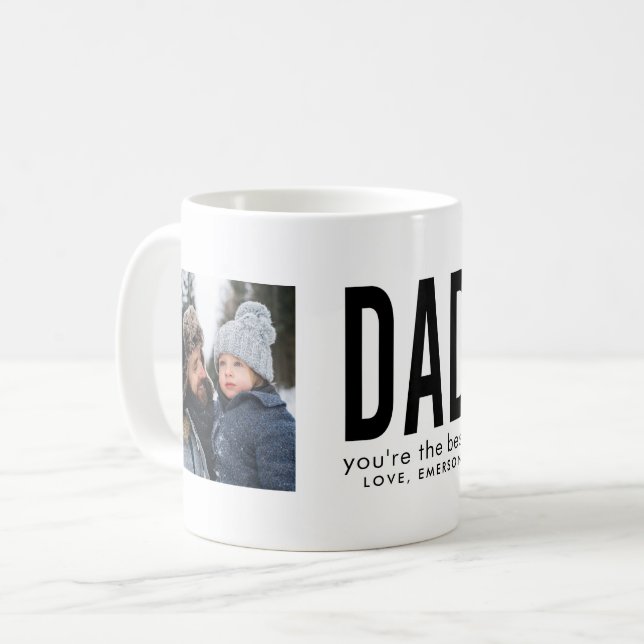 Tall Type Best Pappa 2-foto Kaffemugg (Framsida vänster)