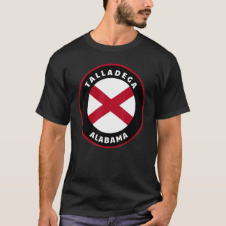 Talladega Alabama AL Statlig flagga Badge Vacation T Shirt