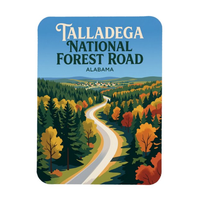 Talladega National Forest Road Alabama Magnet (Vertikal)