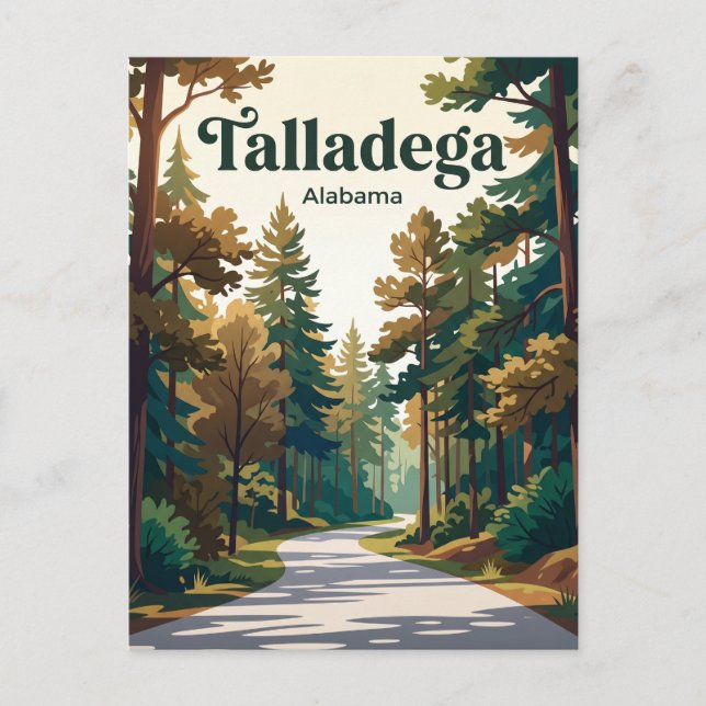 Talladega National Forest Road Alabama Vykort (Framsida)