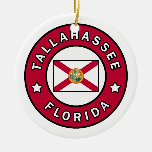 Tallahassee Florida Julgransprydnad Keramik (Framsidan)