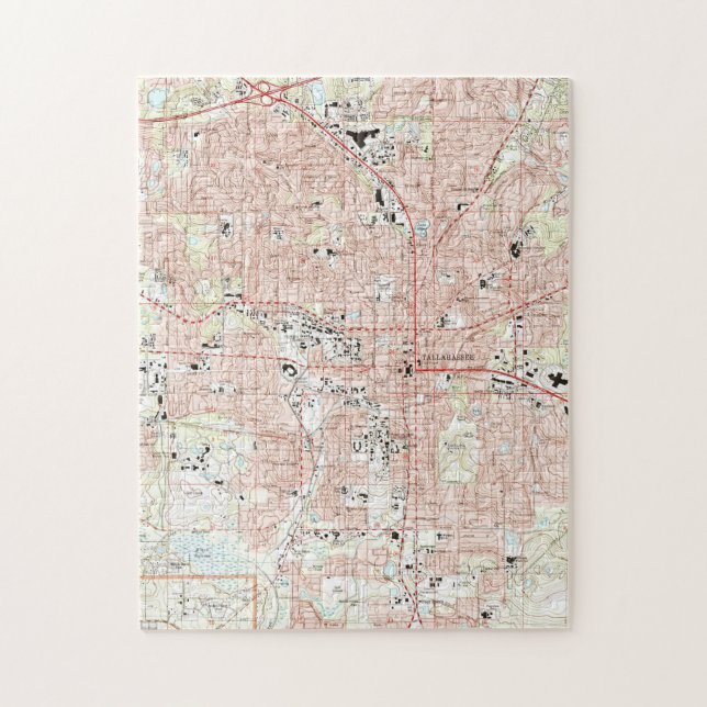 Tallahassee Florida karta (1999) Pussel (Vertikal)