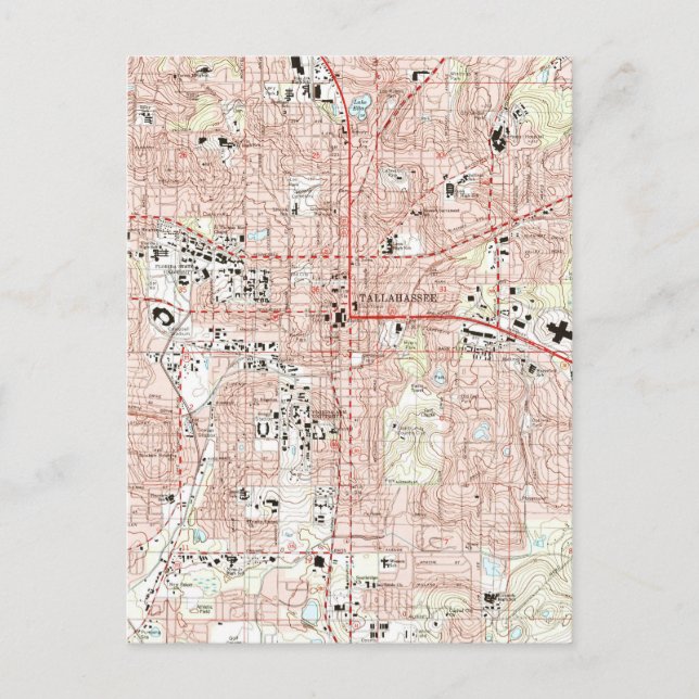 Tallahassee Florida Karta (1999) Vykort (Framsida)