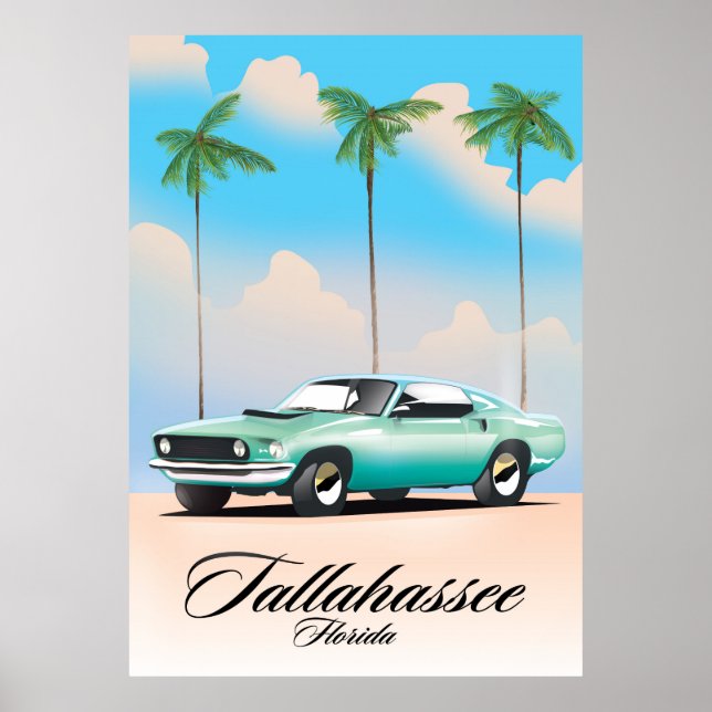 Tallahassee Florida reseskylt. Poster (Framsidan)