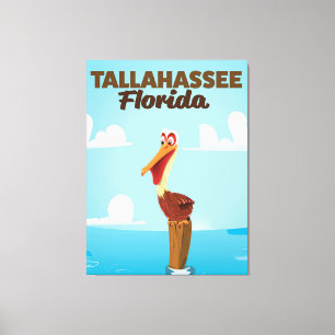 Tallahassee Florida-tecknadens reseaffisch Canvastryck