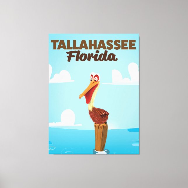 Tallahassee Florida-tecknadens reseaffisch Canvastryck (Framsida)
