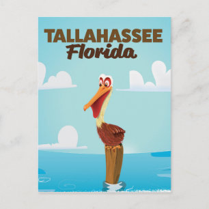 Tallahassee Florida-tecknadens reseaffisch Vykort