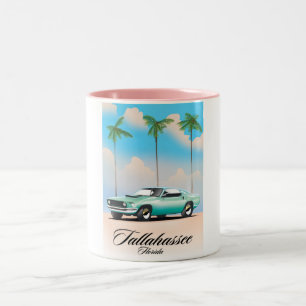 Tallahassee Florida Travel-affisch. Två-Tonad Mugg