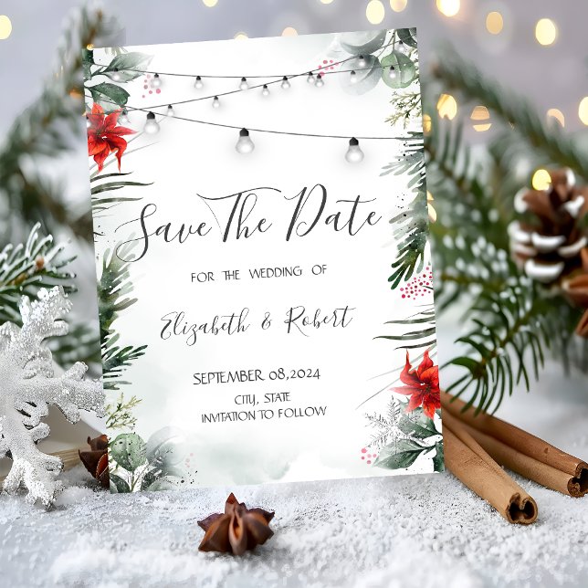 Tallar,Julgran Grenar Poinsettia Spara Datum Datumet (Skapare uppladdad)