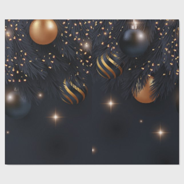 Tallar,Julgranskulor Svart Presentpapper (Seam)