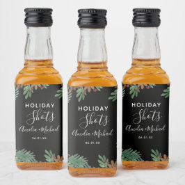 Tallar Kottar Akvarell Grönska Jul Spritflaskor Etikett