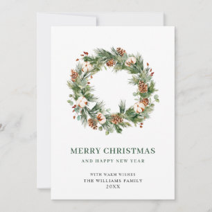 Tallar Kottar Gran Krans God Jul Hälsning Julkort