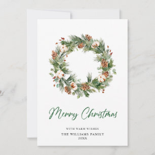 Tallar Kottar Gran Krans God Jul Hälsning Julkort