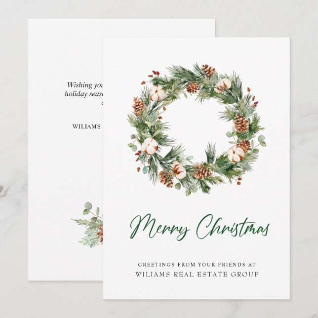 Tallar Kottar Krans Jul Företag Julkort (Fram/baksida)