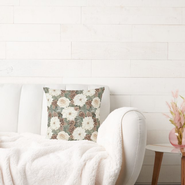 Tallar Kottar Vita Blommor Kudde (Soffa)