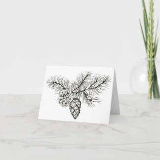 Tallar och bläck Kottegranar, originalillustration Kort