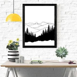 Tallar Silhuett av Berg Poster