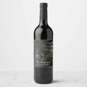 Tallar Tallig Skog Bröllop Vin Etiketter