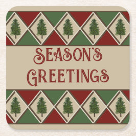 Tallbarrträd och Harlekin Pappersunderlägg Underlägg Papper Kvadrat