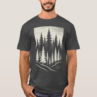 Talldesign för barrskogsutomhus t shirt
