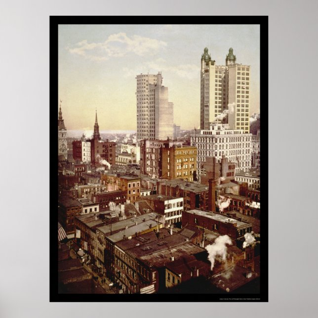 Tallest Byggnad New York City 1901 Poster (Framsidan)