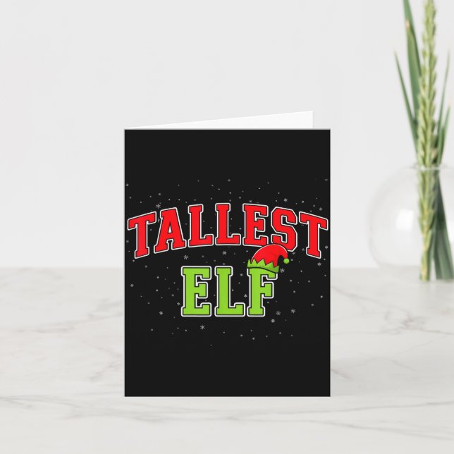 Tallest Elf Christmas Family Matching Group Xmas  Kort (Framsida)