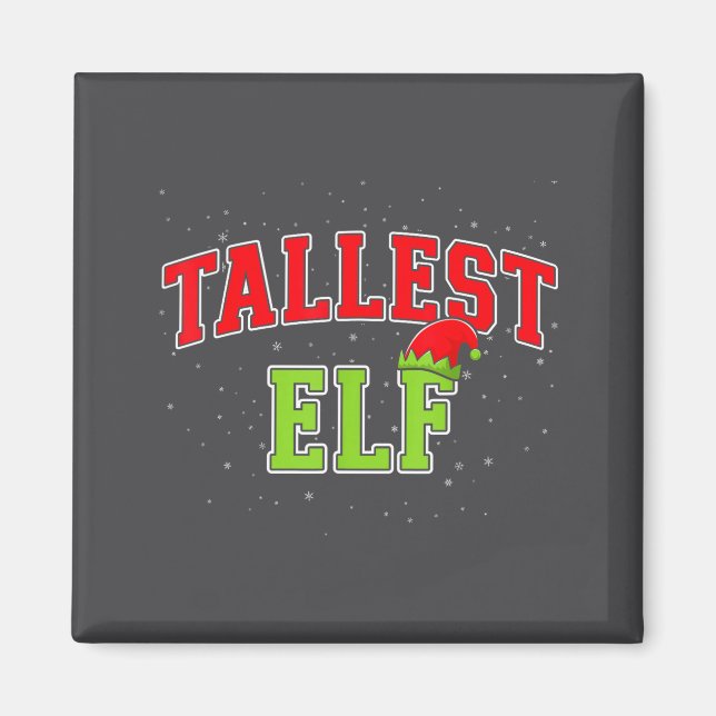 Tallest Elf Christmas Family Matching Group Xmas  Magnet (Framsidan)