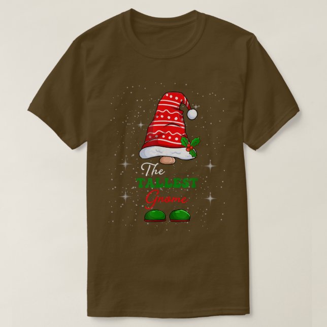 Tallest Gnome-familjen som matchar julklusen Paja T Shirt (Design framsida)