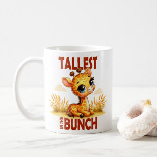 Tallest i Bunch pun Cute Baby Giraffe tecknad Kaffemugg