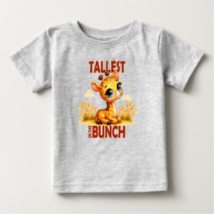 Tallest i Bunch pun Cute Baby Giraffe tecknad T Shirt