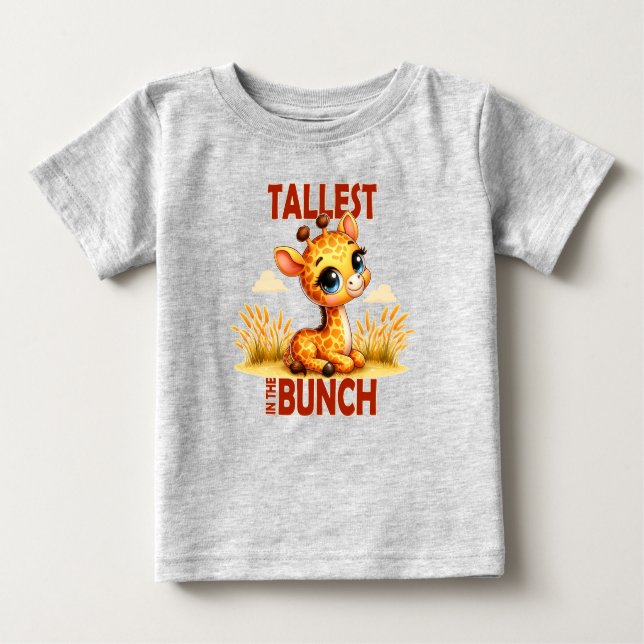Tallest i Bunch pun Cute Baby Giraffe tecknad T Shirt (Framsida)