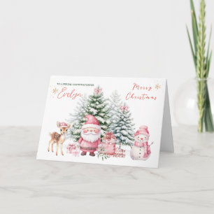 Tallgran Fawn Santa Dotter Christmas Kort