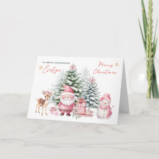 Tallgran Fawn Santa Dotter Christmas Kort