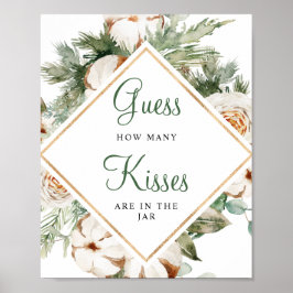 Tallgran Vinter Hur Många Kyssar Burk Bröllopsfest Poster