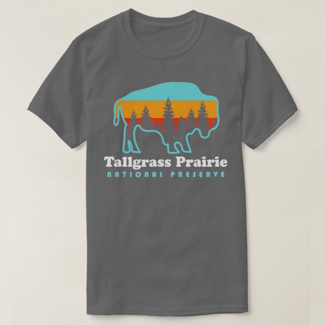 Tallgräs Prairie National Preserve Bison Kansas T Shirt (Design framsida)