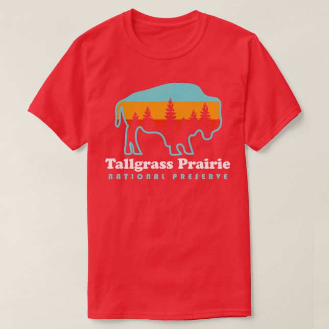 Tallgräs Prairie National Preserve Bison Kansas T Shirt (Design framsida)
