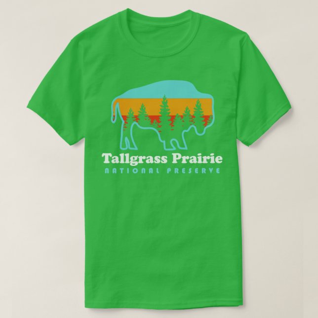 Tallgräs Prairie National Preserve Bison Kansas T Shirt (Design framsida)