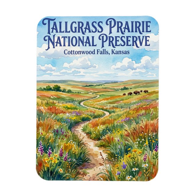 Tallgrass Prairie National Preserve USA Magnet (Vertikal)