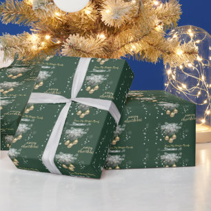 Tallgrenar, gröna bollar God Jul Presentpapper