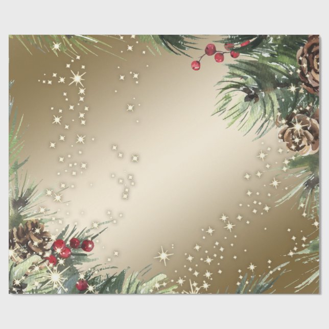 Tallgrenar Julgran Pine Tall  Presentpapper (Platt)