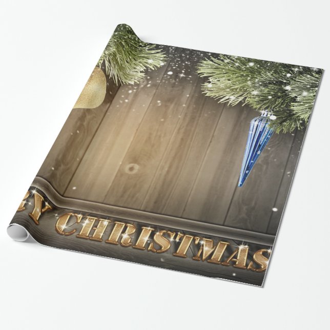 Tallgrensgrenar,Ornament,Prydnad,Trä Jul Presentpapper (Utrullad)