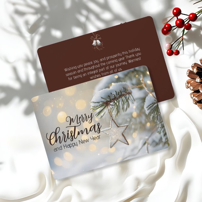 Tallgrensstjärna Ornament Elegant Jul Julkort (Skapare uppladdad)