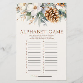 Tallik floral alfabet Baby Shower-spel