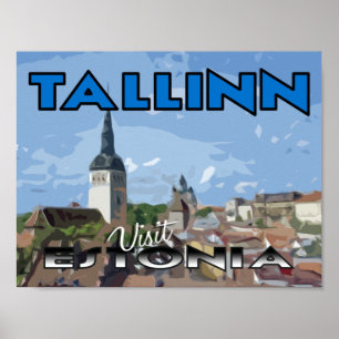 Tallin, besök Estland Poster