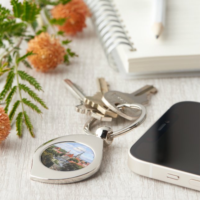 Tallin, Estlands historiska centrum Swirl Silverfärgad Nyckelring (Sidan)